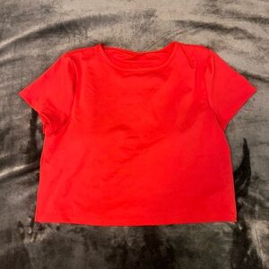 Gilly Hicks Red Crop Top With Built In Bra Size XL